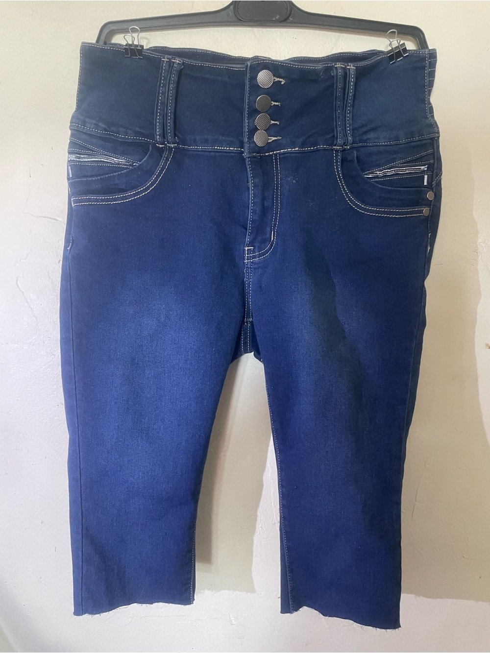 T&Y Fashion  Short jeans womens size 13/14 stretch mid rise denim dark wash blue